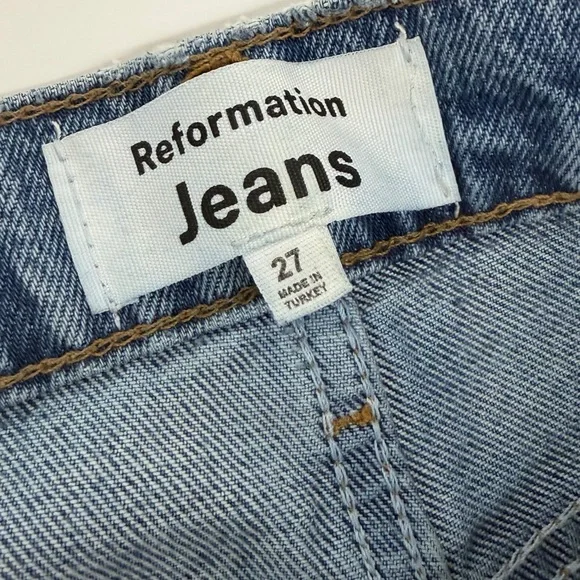 Reformation Blue Straight Leg Women's Jeans